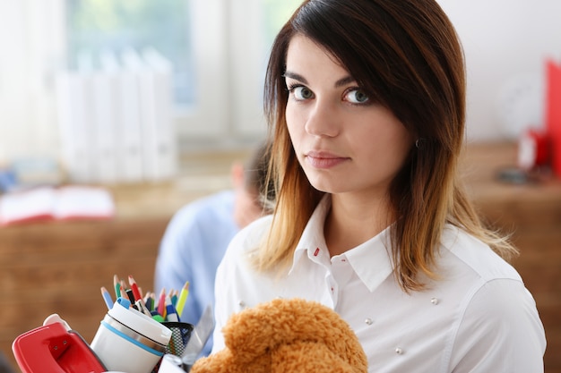 serious woman at office