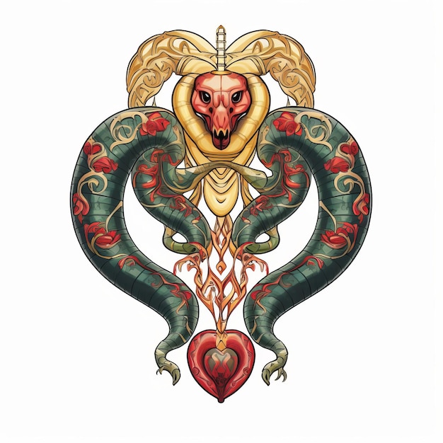 Serpentine Divinity Unveiling the Sacred Heart Snake Coil