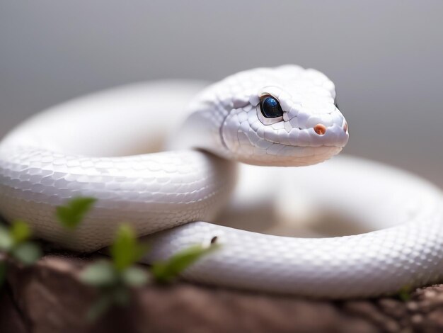 Photo serpentine grace a white little snake039s purposeful editorial adventure