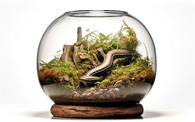 Foto serpentine habitat enclosure snake terrarium op een wit of helder oppervlak png transparante achtergrond