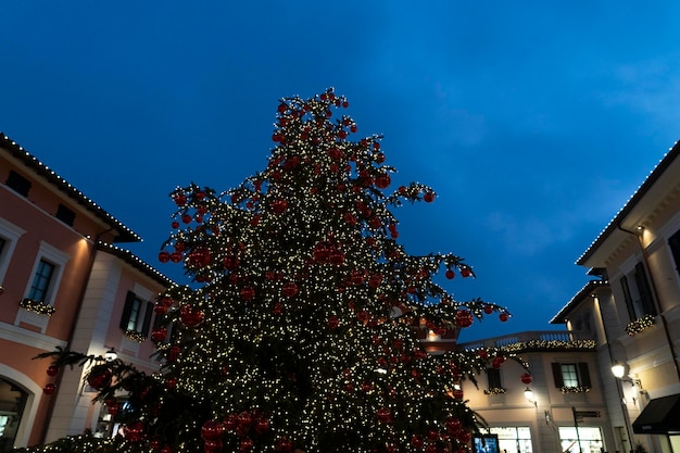 Serravalle scrivia, italy - december 2 2018 - christmas season in designer outled is starting