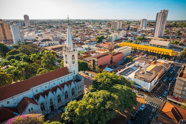 Sertaozinho Sao PauloBrazil Circa June 2022 Aerial view of Sertaozinho City center