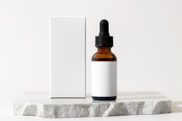 Photo serum bottle mockup png label for beauty dropper product