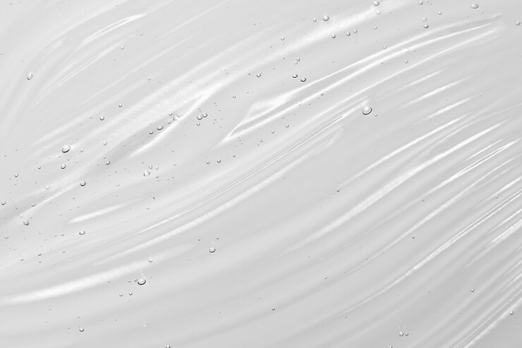 Photo serum, clear liquid gel with bubbles texture
