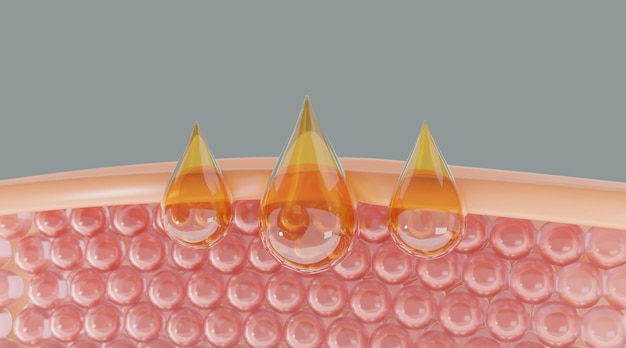 Foto serum en vitamine druppel op cellen huid