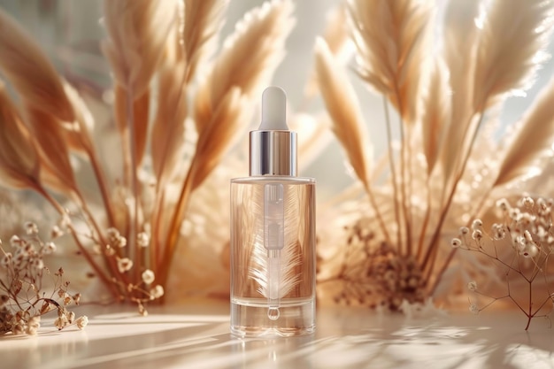 Serum glazen fles en huidverzorging cosmetisch concept Generatieve AI