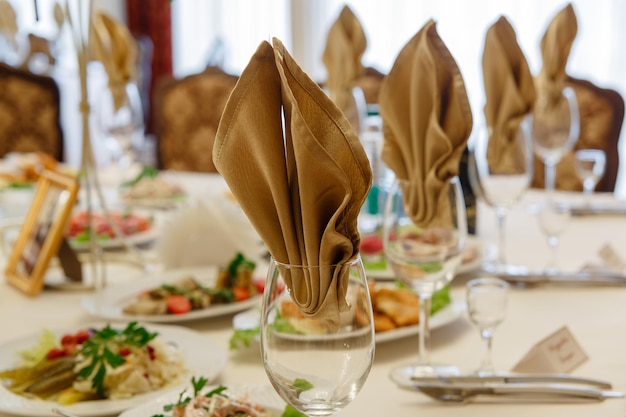 Served festive table in restaurant