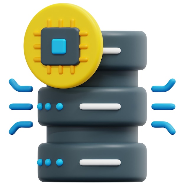 server 3d render icon illustration