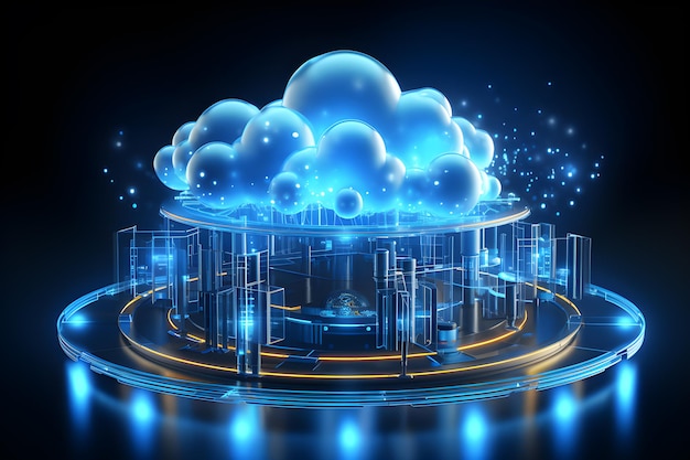 Server cloud gegevensopslag concept oplossing Webdatabase back-up computerinfrastructuurtechnologie