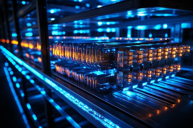 Foto racks di server in rete di computer sicurezza server room data center d rendering ar c v