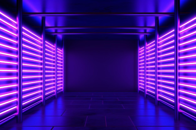 Server racks with a neon light aesthetic for a modern look