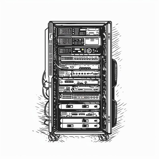 Foto rack di server