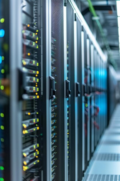 A server room full of rackmounted servers