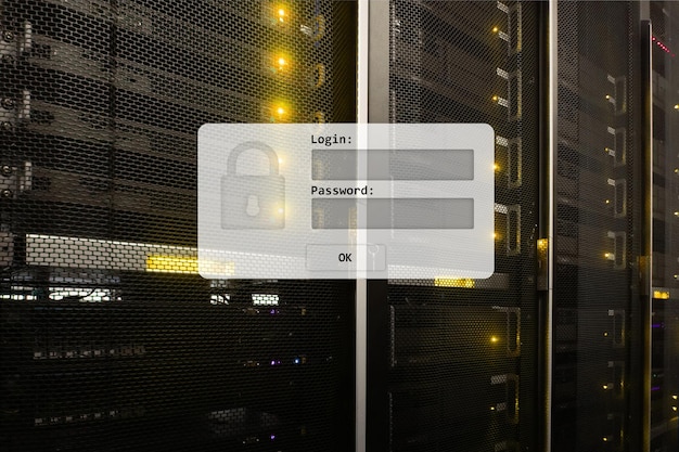 サーバールームのログインとパスワード要求のデータアクセスとセキュリティ