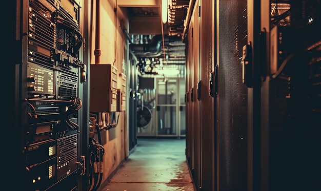 Server Room with a Nostalgic Filter