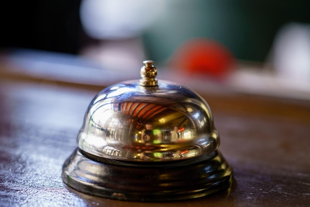 Service bell at the restaurant Call at the bar counter