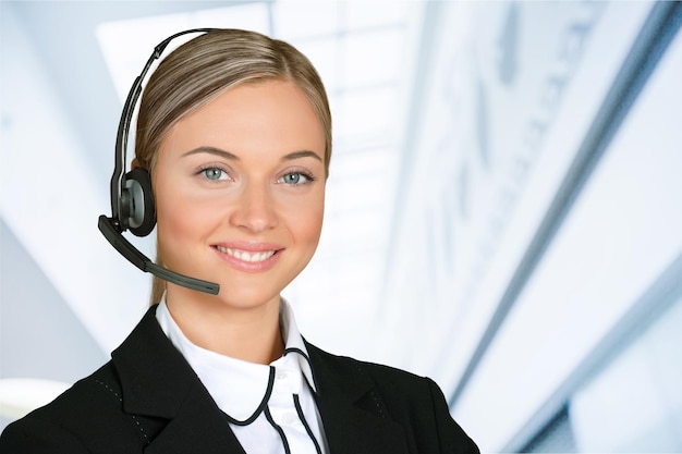 Service customer service representative women customer telephone call center connection