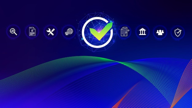service quality assurance management guarantee check mark for business automation process service guarantee clients service certification online shopping financial ecosystem