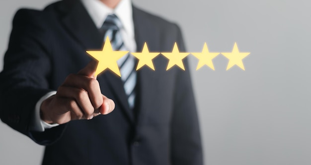 Service rating Five Star Satisfaction Concept Customer satisfaction concept