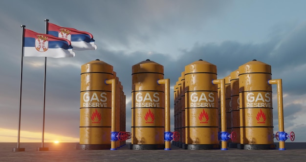 Servië gasreserve Servië Gasopslagreservoir Aardgastank