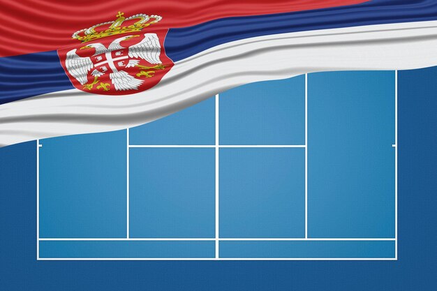 Servië Wavy Flag Tennisbaan Harde baan