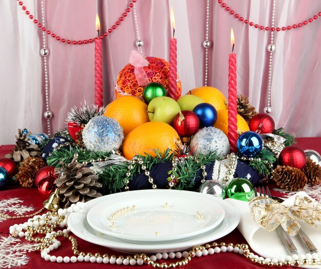 Photo serving christmas table