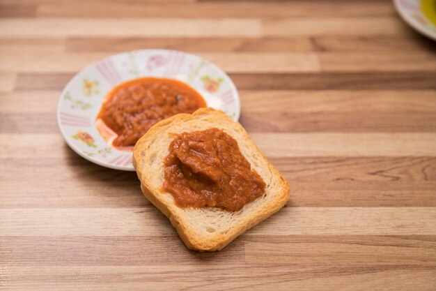 Serving toast with pate