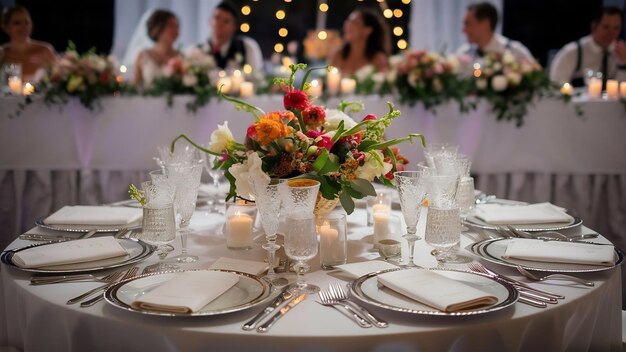 Serving wedding table for guests