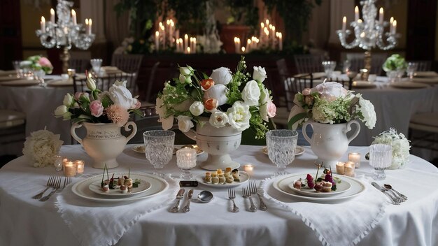 Serving wedding table in vintage style