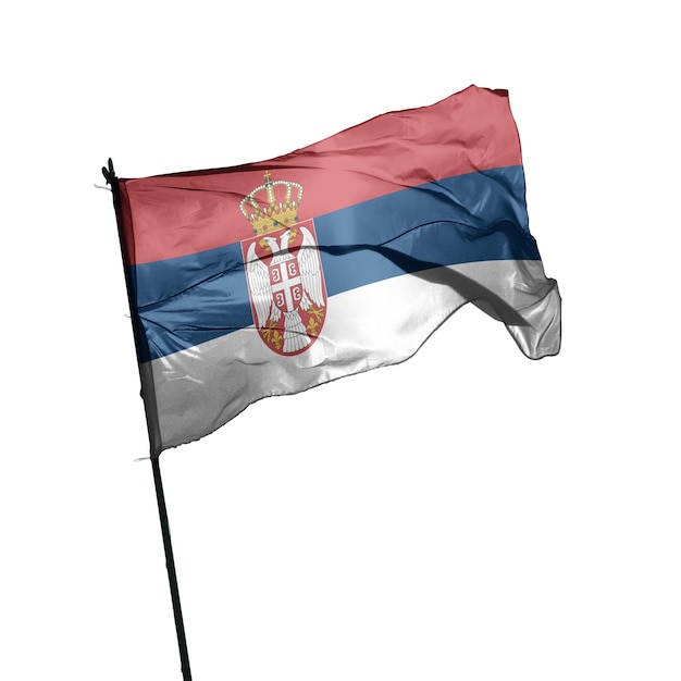 Servische vlag op witte achtergrond