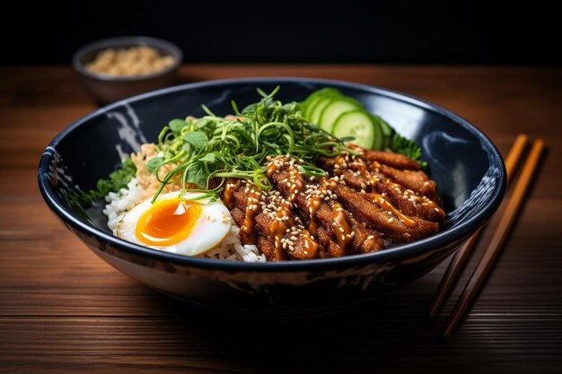 Sesam varkensvlees Katsu Donburi