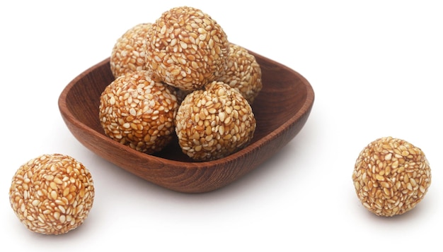 Sesame caramel laddu