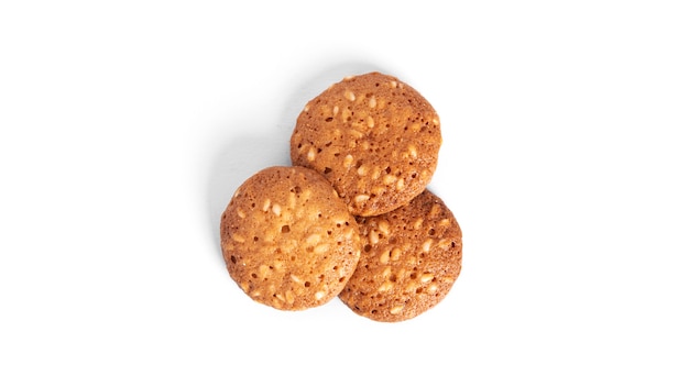 Sesame cookies isolated.