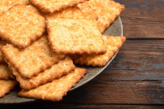 Sesame cracker cracker cookie cracker on different backgrounds