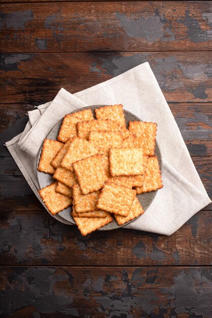 Sesame cracker cracker cookie cracker on different backgrounds