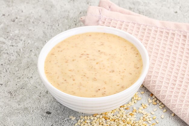 Sesame sauce dip in the bowl