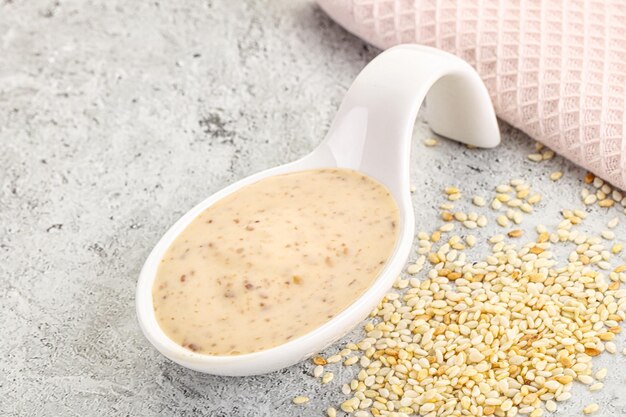 Sesame sauce dip in the bowl