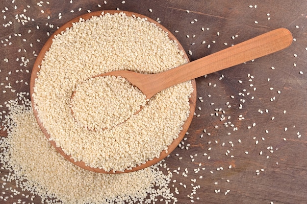 Sesame seeds in a bowl