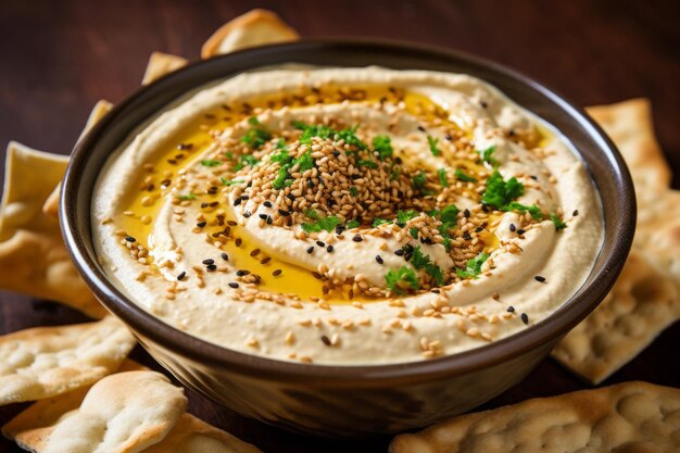 Foto humus delizioso con sesamo la perfetta miscela di 32