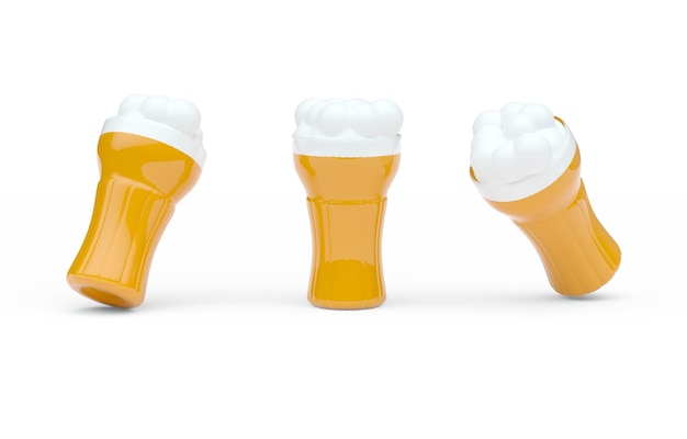 Set 3D Beer 3D Illustration