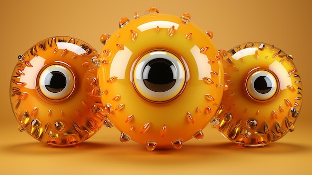 Set of 3d candy eyes for Halloween decoration Vector 3d illustration with creepy eyes isolated