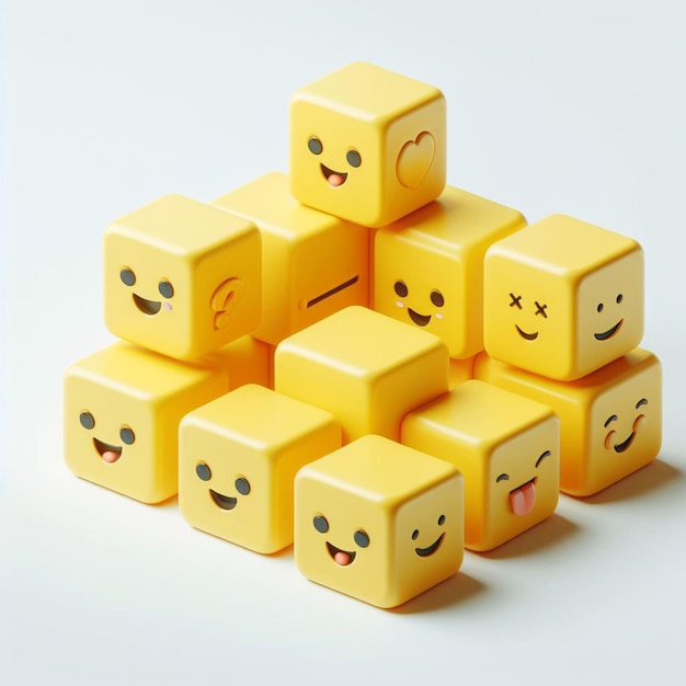 set of 3d emoticons on a white background