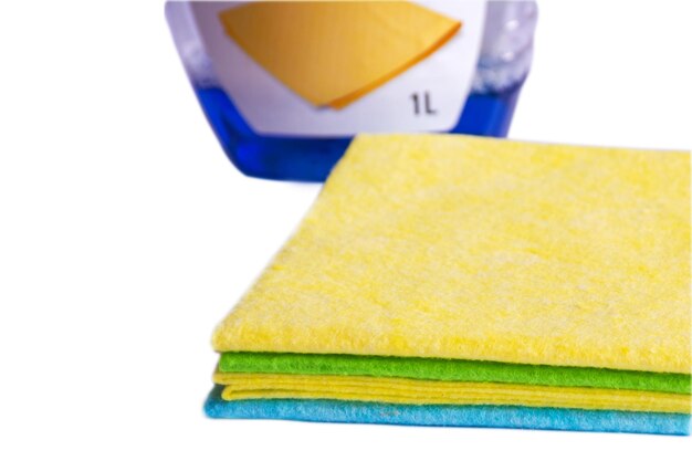 Set of 4 wipes and washing blue closeup