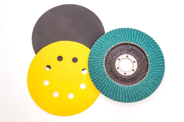 Set of abrasive tools different colors