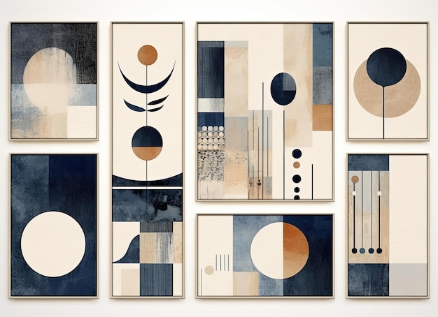 a set of abstract geometric pictures