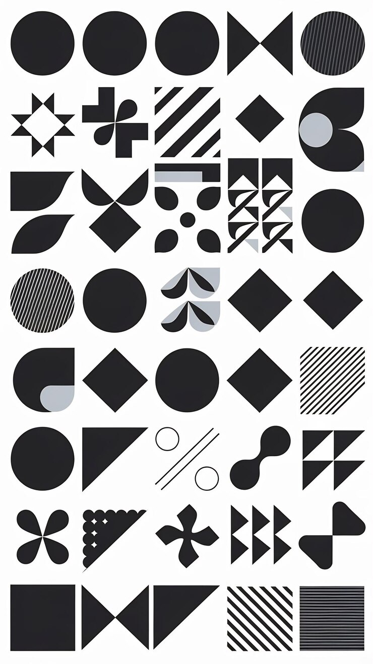 Photo set of abstract geometric shapes vector design decoration ornament elements