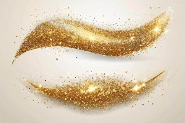 Set of Abstract shiny gold glitter design element For New Year Merry Christmas greeting