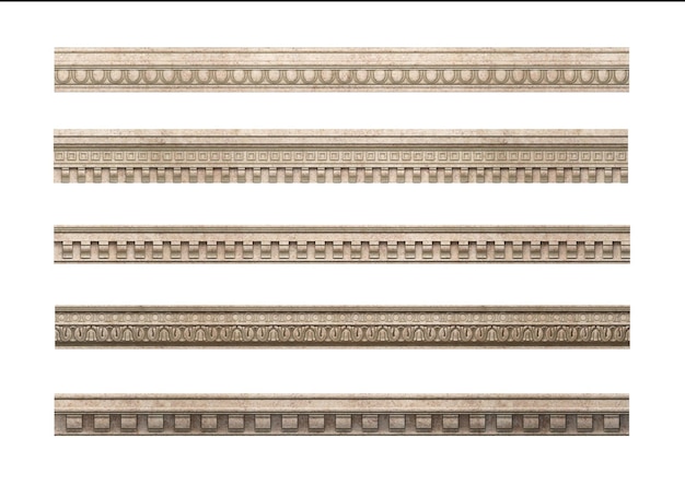 Set of antique classical architectural cornices