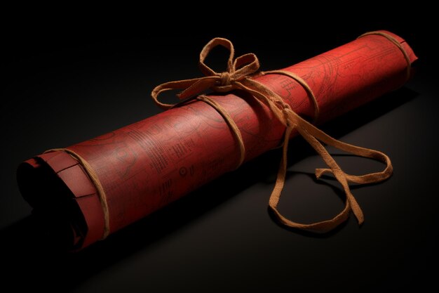 set of antique legal scrolls tied with ribbon