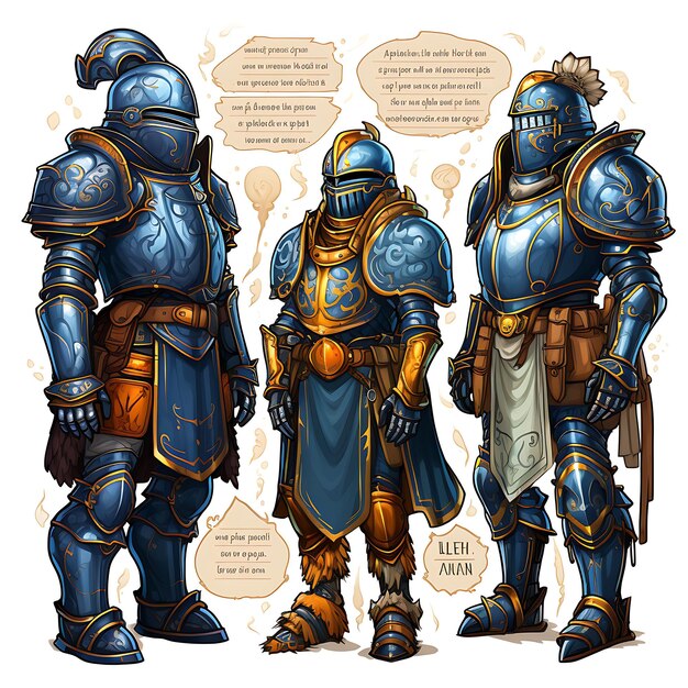 A Set of Armor Jupon Item Noble Knight Design Armored Coat Nobility a 2D Flat Asset Items Design 2차원 평평한 자산 아이템 디자인